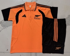26-27 Arsenal Orange Thailand Polo Uniform-815