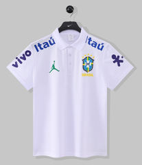 26-27 Jordan Brazil White Thailand Polo Shirt-9171