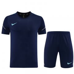 Nike Royal Blue Short-Sleeve Thailand Soccer Tracksuit-LH