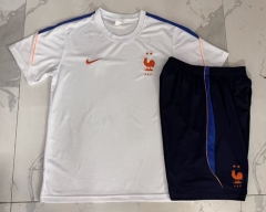 2026-27 France White Short-sleeved Thailand Soccer Tracksuit-815