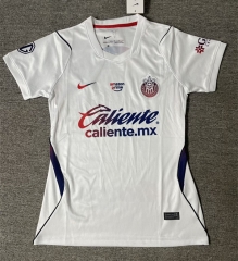 26-27 Deportivo Guadalajara Away White Thailand Women Soccer Jersey AAA-2386