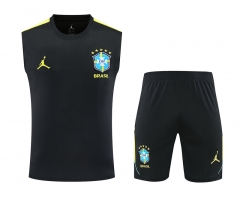 26-27 Brazil Black Thailand Training Soccer Vest Uniform-418