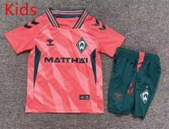 26-27 Werder Bremen Second Away Pink Kids Soccer Uniform-7809