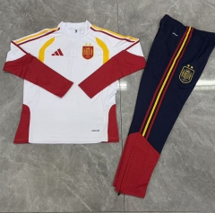26-27 Spain 2-Star White Thailand Soccer Tracksuit--411