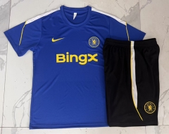 26-27 Chelsea Blue Thailand Short-sleeve Soccer Tracksuit-815