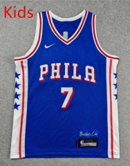 Philadelphia 76ers #7 Blue Kids/Youth NBA Jersey-1380