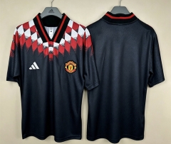 Retro Casual Manchester United Black Thailand Soccer Jersey AAA-9171