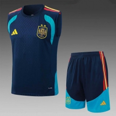 26-27 Spain 2-Star Royal Blue Vest Thailand Soccer Tracksuit-815