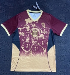 (S-4XL) 26-27 Spain Commemorative Red/Yellow Thailand Soccer Jersey AAA-7035