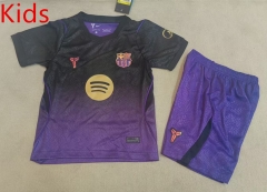 26-27 Barcelona Away Black/Purple Kids/Youth Soccer Uniform-507