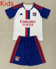 26-27 Olympique Lyonnais Home White Kids/Youth Soccer Uniform-AY