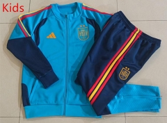 26-27 Spain 2 Stars Dark Teal Kids/Youth Soccer Jacket Uniform-815