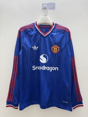 (S-4XL)26-27 Manchester United Away Blue LS Thailand Soccer Jersey AAA-9268