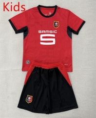 26-27 Stade Rennais Home Red Kids/Youth Soccer Uniform-AY