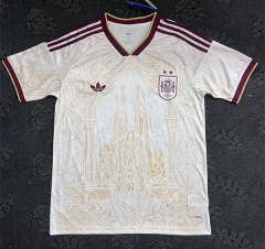 (S-4XL) 26-27 Spain Cathedral Commemorative White Thailand Soccer Jersey AAA-7035