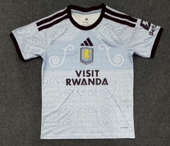 (S-4XL) 26-27 Aston Villa 2nd Away Blue Thailand Soccer Jersey AAA-2483