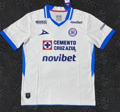 (S-4XL) 26-27 Cruz Azul Away White Thailand Soccer Jersey AAA-7035