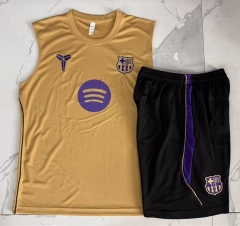 26-27 Barcelona Mud Yellow Thailand Soccer Vest Tracksuit-815