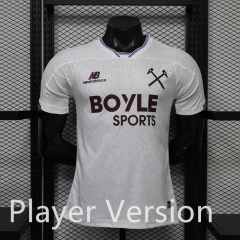 Player Version 26-27 West Ham United Away White Thailand Soccer Jersey AAA-888