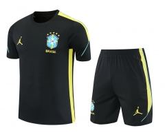26-27 Brazil Black Thailand Training Soccer Uniform-418