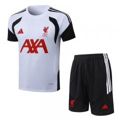 26-27 Liverpool White Thailand Short-sleeved Soccer Tracksuit-815