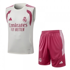 26-27 Real Madrid Beige Thailand Soccer Vest Tracksuit-815