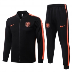 26-27 Netherlands Black Thailand Soccer Jacket Uniform-815