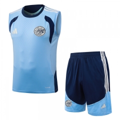 26-27 Ajax Light Blue Vest Soccer Tracksuit Uniform-815