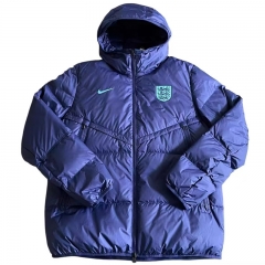 England Blue Soccer Cotton Jacket With Hat-1836