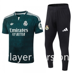 Black Pants (S-3XL) Player Version 26-27 Real Madrid Away Green Set - 9926