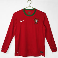 Retro Edition 2012 Portugal Home Red LS Thailand Soccer Jersey AAA-C1046