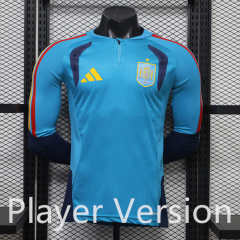 (S-3XL) Player Version 26-27 Spain Light Blue LS Tracksuit Top-888
