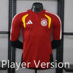(S-3XL) Player Version 26-27 Germany Dark Red LS Tracksuit Top-888