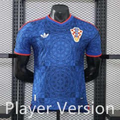 (S-3XL) Player Version 26-27 Croatia Away Blue Thailand Soccer Jersey AAA-888