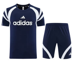 Adidas White Short-Sleeved Thailand Soccer Tracksuit-LH