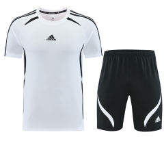Adidas White Short-Sleeved Thailand Soccer Tracksuit-LH
