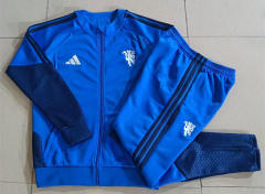 26-27 Manchester United Color Blue Thailand Soccer Jacket Uniform-815