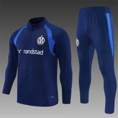 26-27 Olympique de Marseille Royal Blue Thailand Soccer Tracksuit-0009