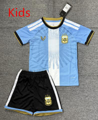 26-27 Commemorative Edition Argentina Blue&White Kids/Youth Soccer Uniform-4247