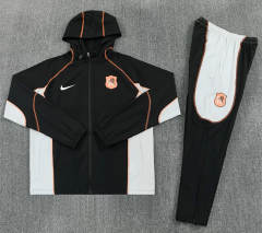 26-27 Chelsea Black Thailand Soccer Trench Coat Uniform With Hat-2315