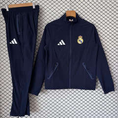 26-27 Real Madrid Navy Blue Thailand Soccer Trench Coat Uniform-2315