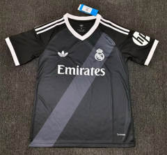 (S-4XL) 27-28 Real Madrid Away Black Thailand Soccer Jersey AAA-6032