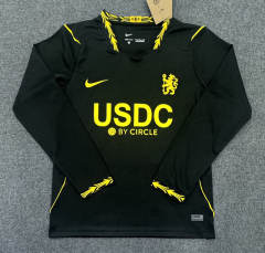 (S-4XL) With Sponsor 26-27 Chelsea Away Black LS Thailand Soccer Jersey AAA-3874