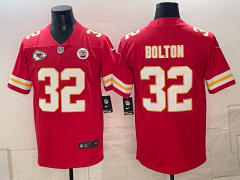 (logo1)NFL Kansas City Chiefs Four generations Red #32 Jersey-0840