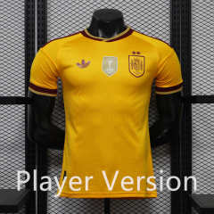 (With Patch)Player Version 26-27 Special Version Spain 2 Star Yellow Thailand Soccer Jersey AAA-888