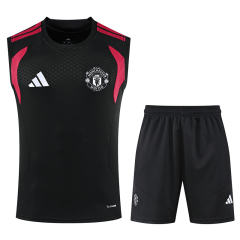 26-27 Manchester United Black Thailand Training Vest Uniform-418