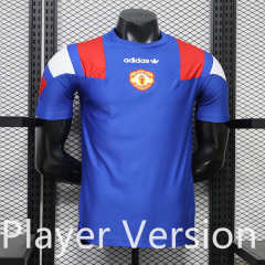 (S-3XL) Player Version 26-27 Retro Casual Version Manchester United Blue Thailand Soccer Jersey AAA-888