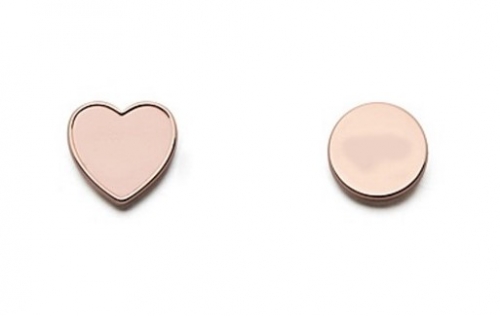 PANCAKE ROSEGOLD COLOR SWEETHEART STUD EARRING