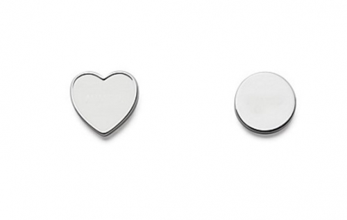 ALABASTER SILVER COLOR SWEETHEART STUD EARRING