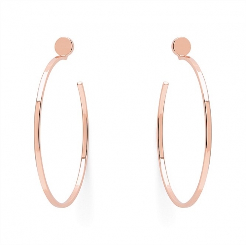 LUCID LARGE SIZE HOOP EARRINGS ROSEGOLD AND SILVER COLOR